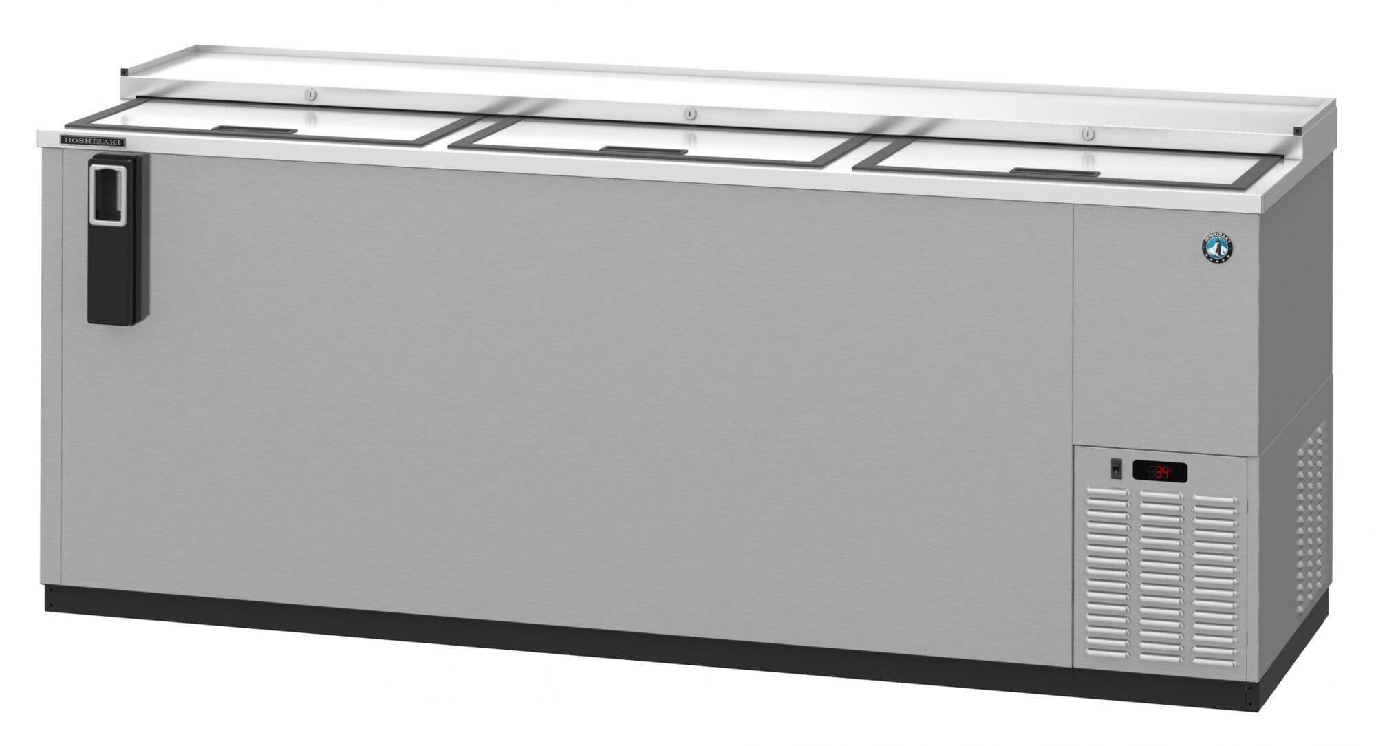 Hoshizaki Hoshizaki CC80-S Slide Top Bottle Cooler – 3 Lids, 24.67 cu. ft., Stainless Steel Interior