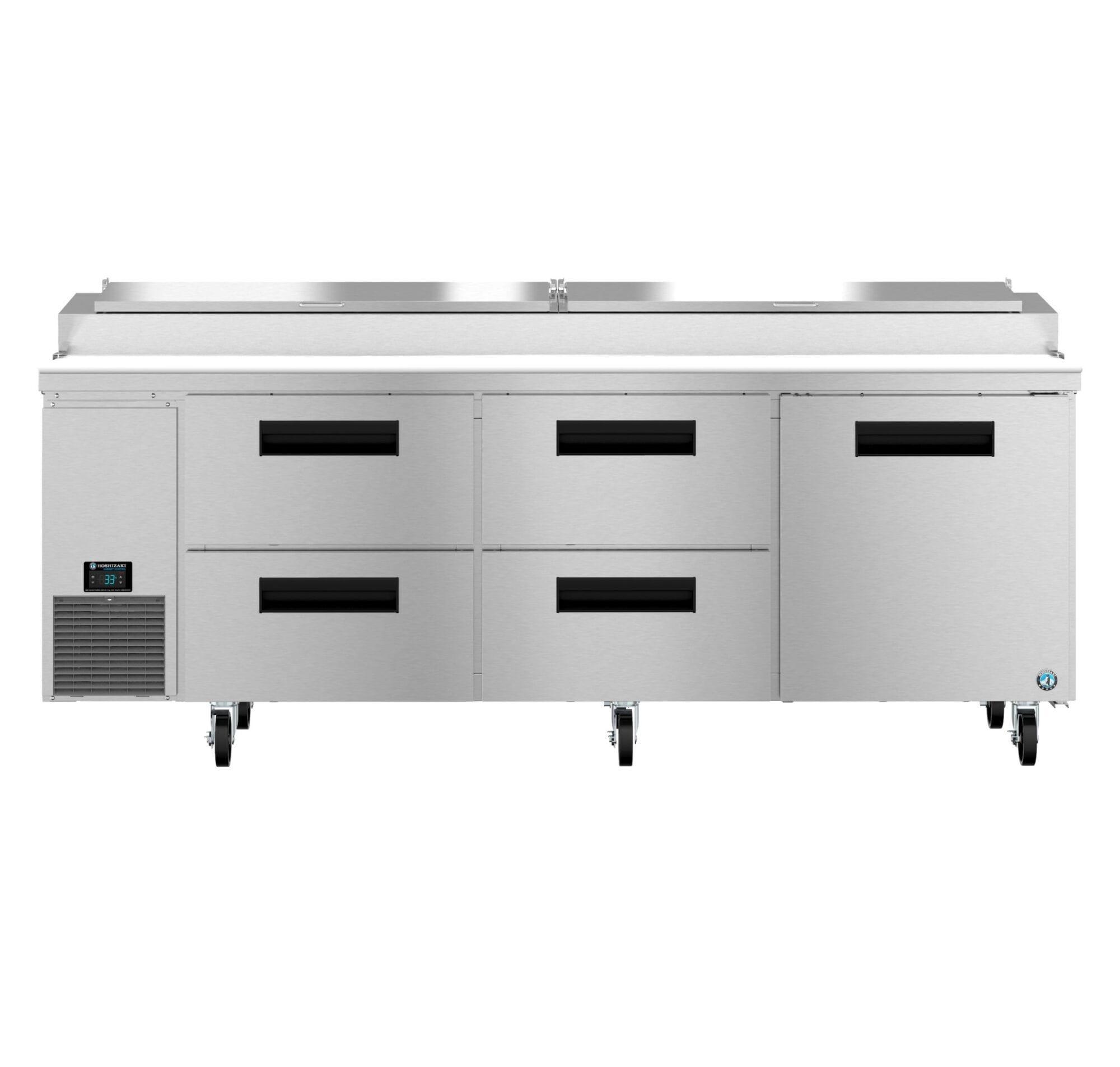 Hoshizaki Hoshizaki PR93B-D4 – 93" Pizza Prep Table with Four Drawers and One Door