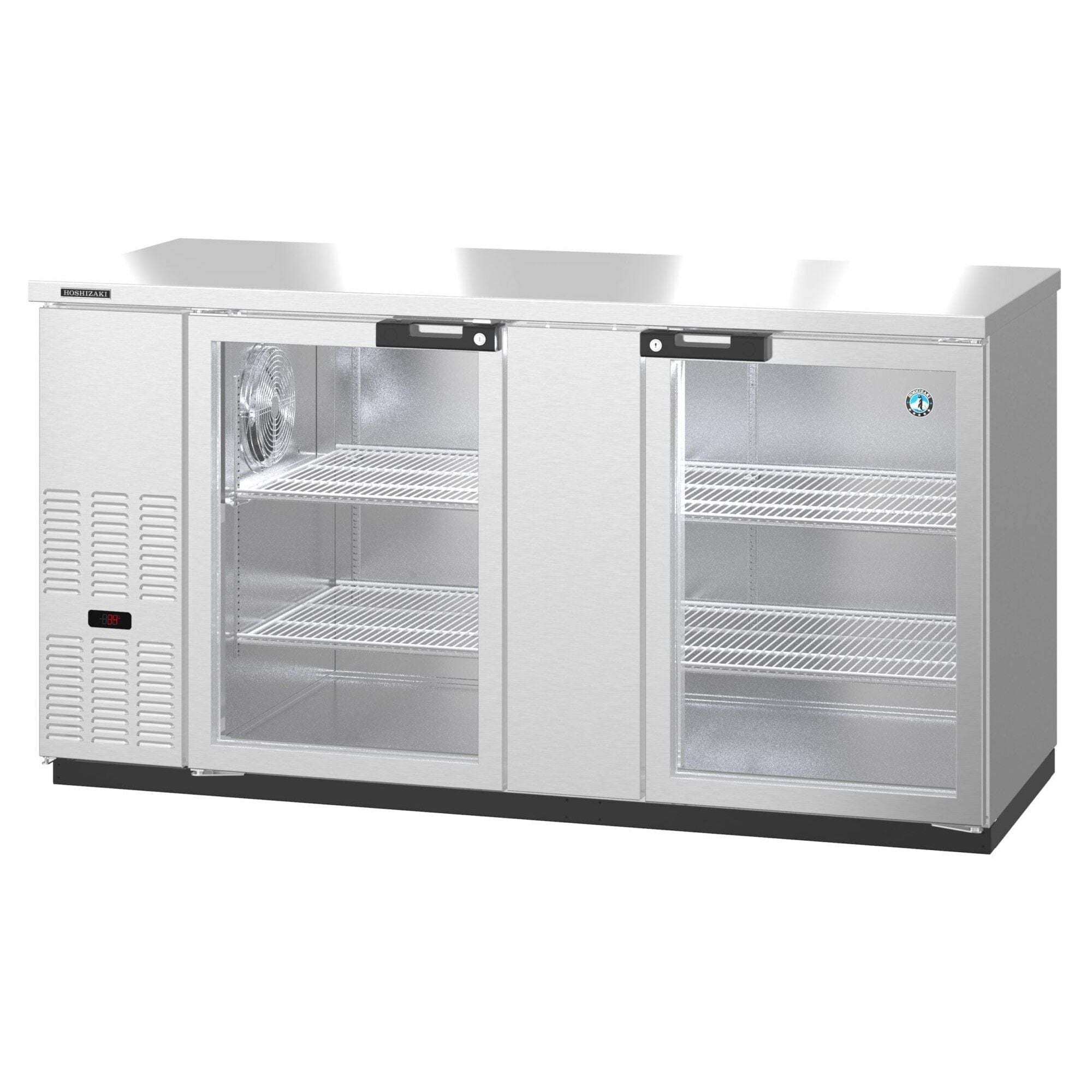 Hoshizaki Hoshizaki BB69-G-S Back Bar Refrigerator – Stainless Steel, Glass Swing Doors, 2 Sections
