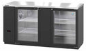Hoshizaki Hoshizaki BB80-G-S Back Bar Refrigerator – Stainless Steel, Glass Swing Doors, 3 Sections