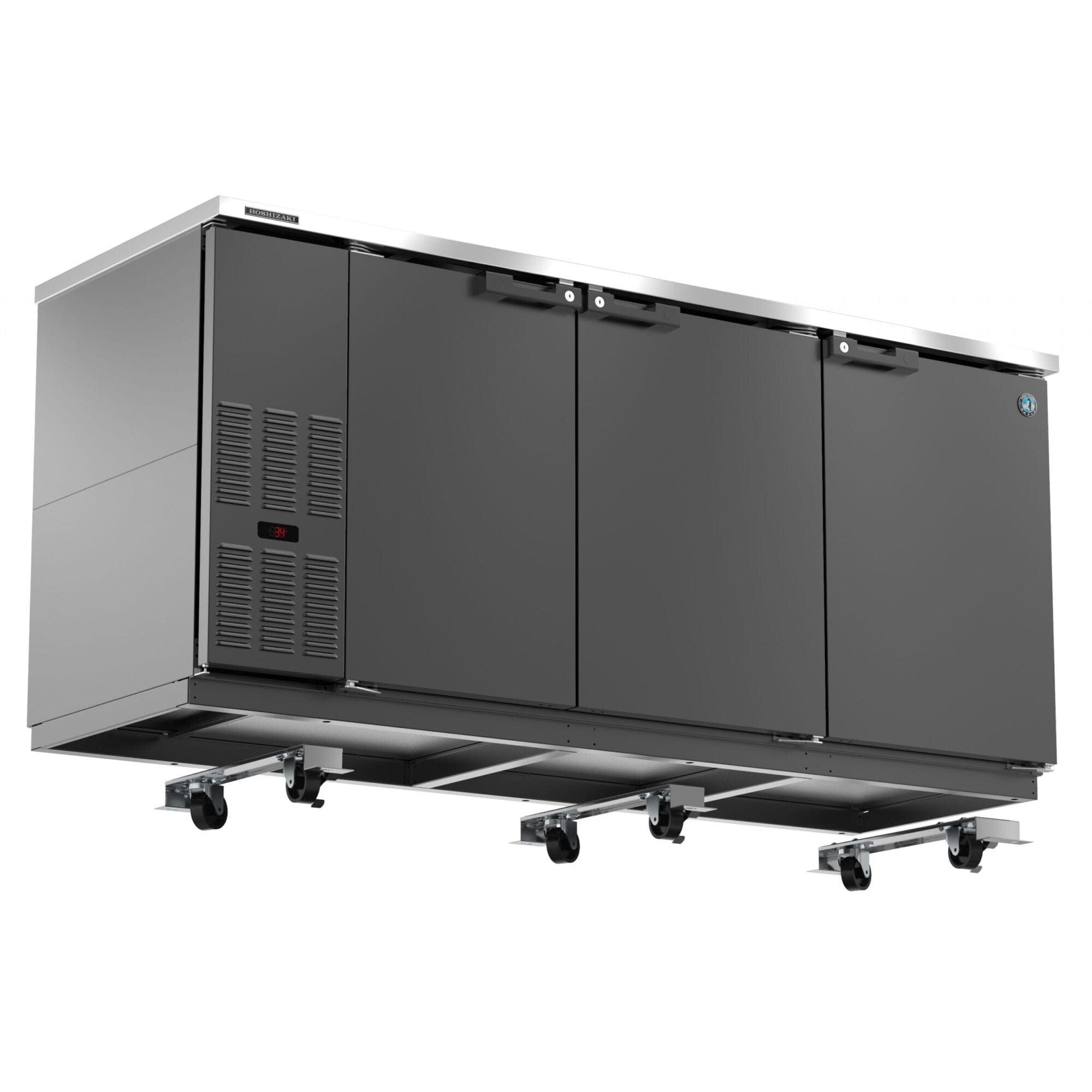 Hoshizaki Hoshizaki BB80-G-S Back Bar Refrigerator – Stainless Steel, Glass Swing Doors, 3 Sections