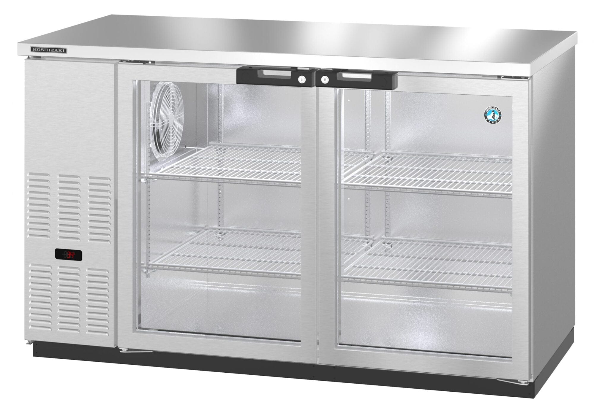 Hoshizaki Hoshizaki BB80-G-S Back Bar Refrigerator – Stainless Steel, Glass Swing Doors, 3 Sections