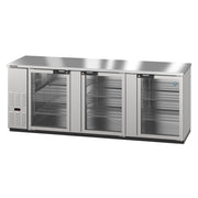 Hoshizaki Hoshizaki BB80-G-S Back Bar Refrigerator – Stainless Steel, Glass Swing Doors, 3 Sections
