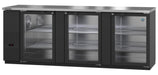 Hoshizaki Hoshizaki BB80-G-S Back Bar Refrigerator – Stainless Steel, Glass Swing Doors, 3 Sections