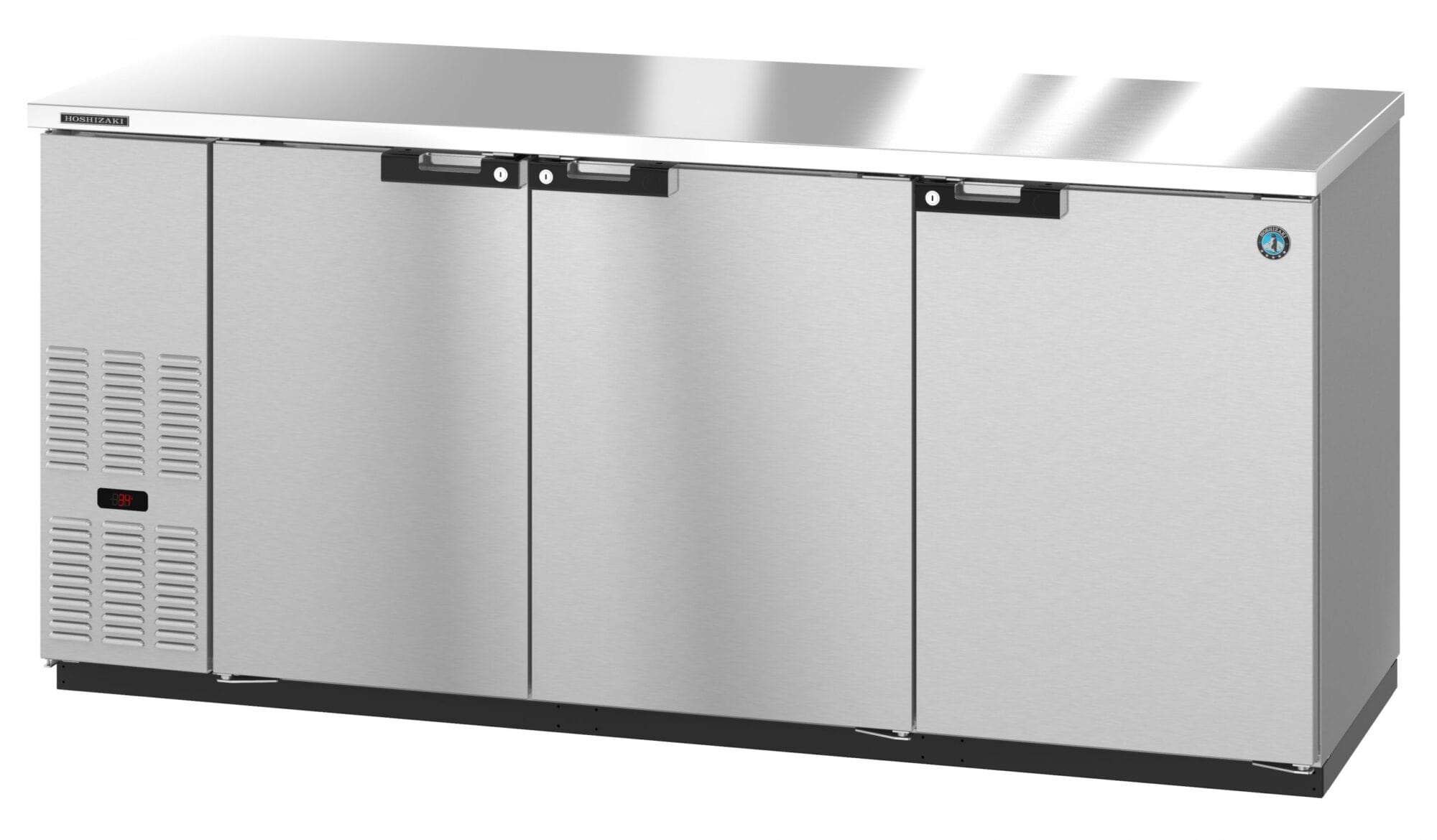 Hoshizaki Hoshizaki BB80-G-S Back Bar Refrigerator – Stainless Steel, Glass Swing Doors, 3 Sections