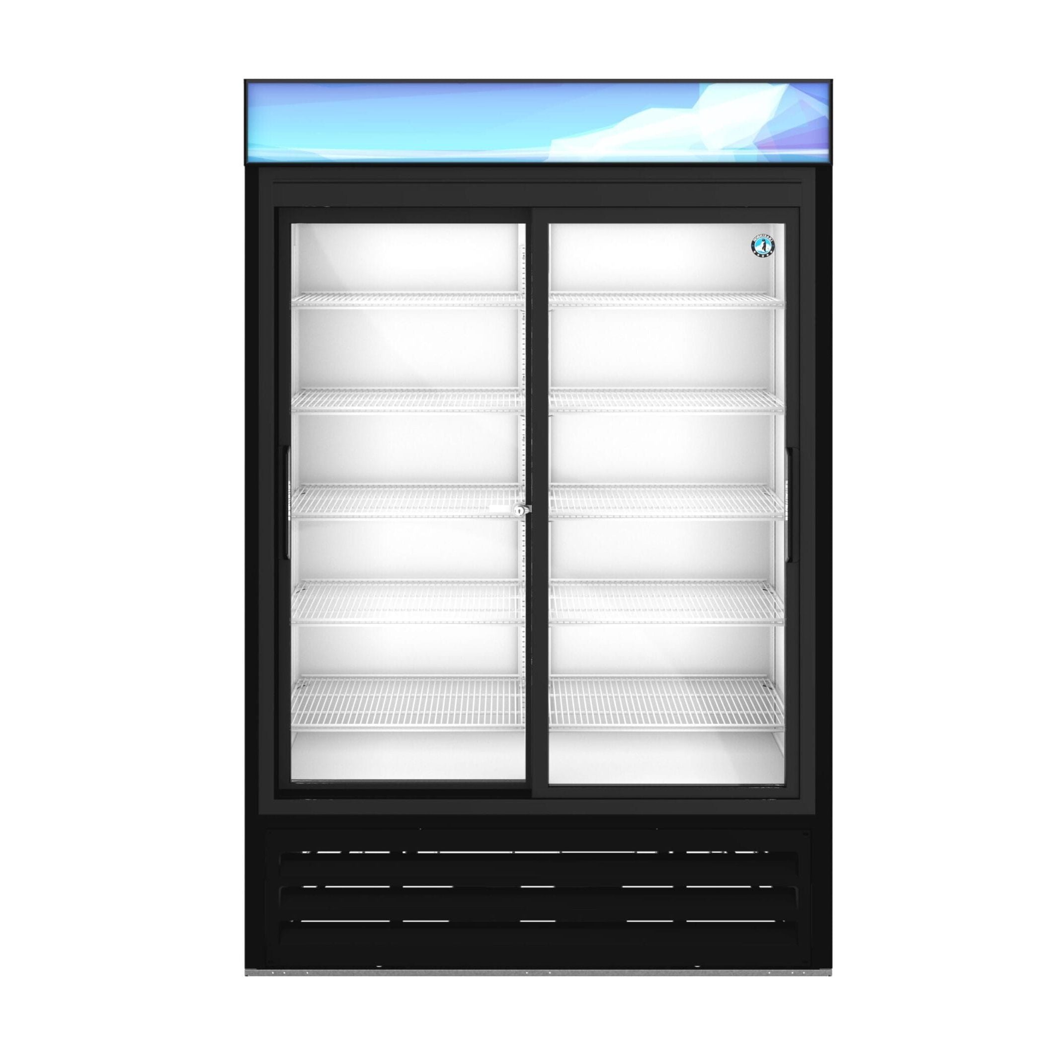 Hoshizaki Hoshizaki RM-45-SD-HC-BLK Glass Door Merchandiser – 45 cu. ft. Commercial Refrigerator (Black Finish, Sliding Doors)
