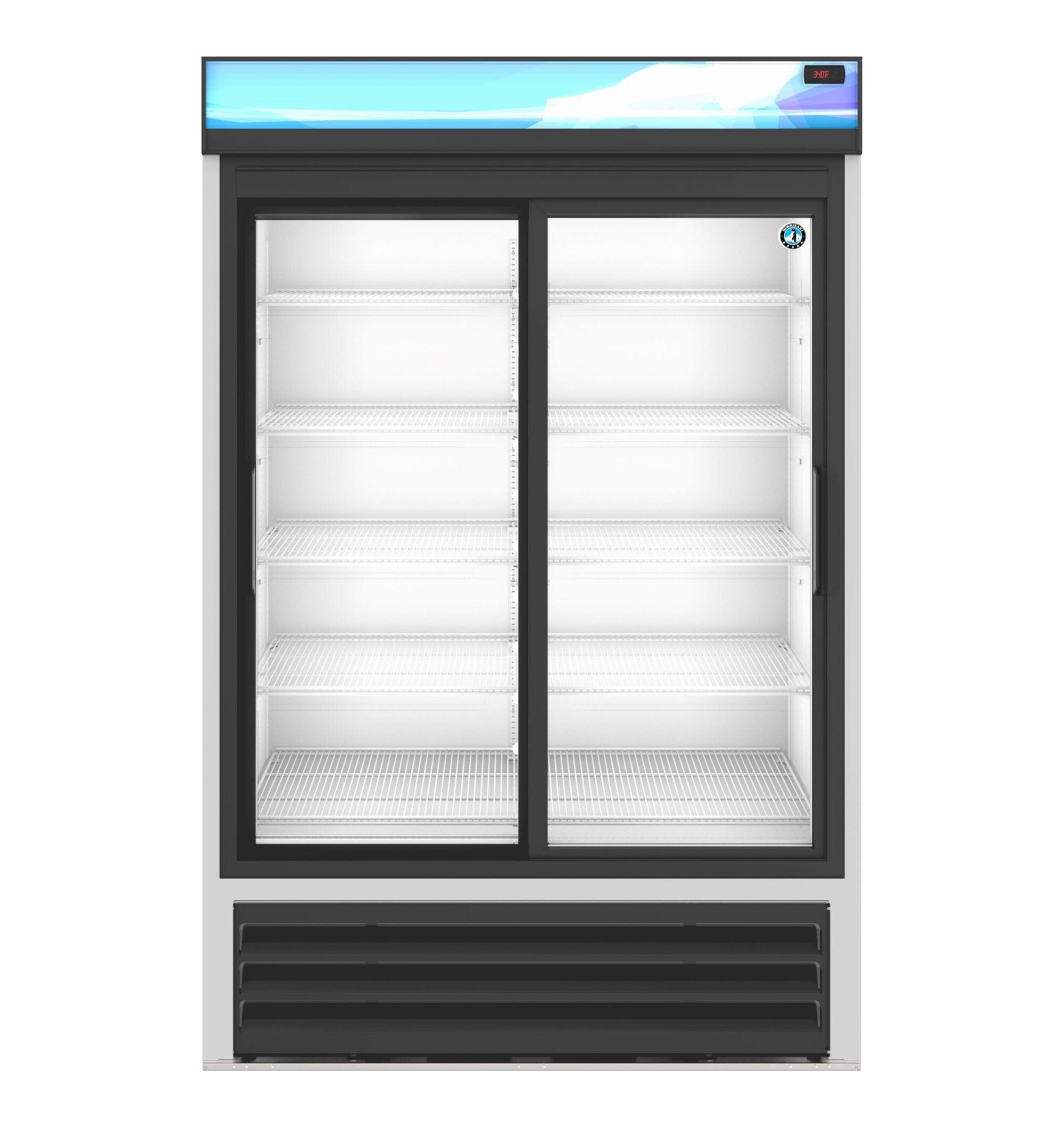 Hoshizaki Hoshizaki RM-45-SD-HC Glass Door Merchandiser – 2-Section Sliding Door Display Refrigerator