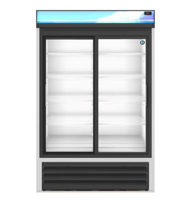 Hoshizaki Hoshizaki RM-45-SD-HC Glass Door Merchandiser – 2-Section Sliding Door Display Refrigerator