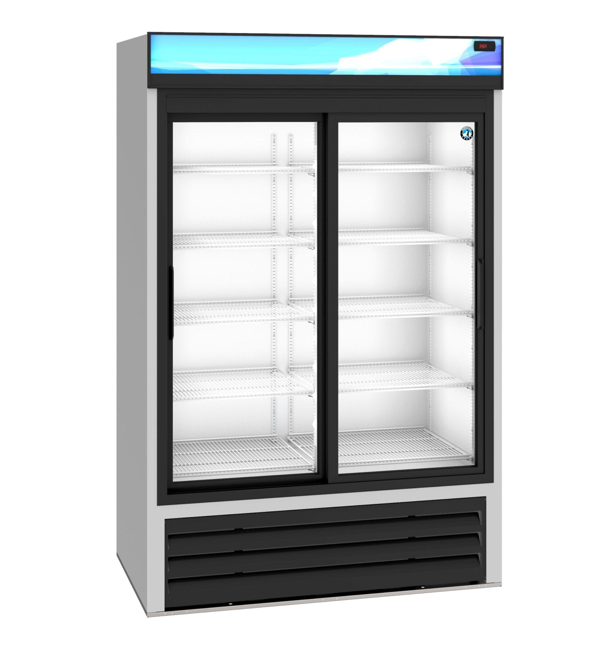 Hoshizaki Hoshizaki RM-45-SD-HC Glass Door Merchandiser – 2-Section Sliding Door Display Refrigerator