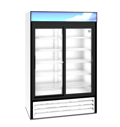 Hoshizaki Hoshizaki RM-45-SD-HC-WHT Glass Door Merchandiser – 45 cu. ft. Commercial Refrigerator (White Finish, Sliding Doors)