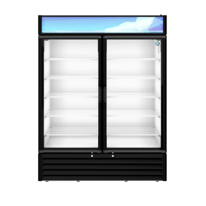 Hoshizaki Hoshizaki RM-49-HC-BLK Glass Door Merchandiser – 49 cu. ft. Commercial Refrigerator (Black Finish, Swing Doors)