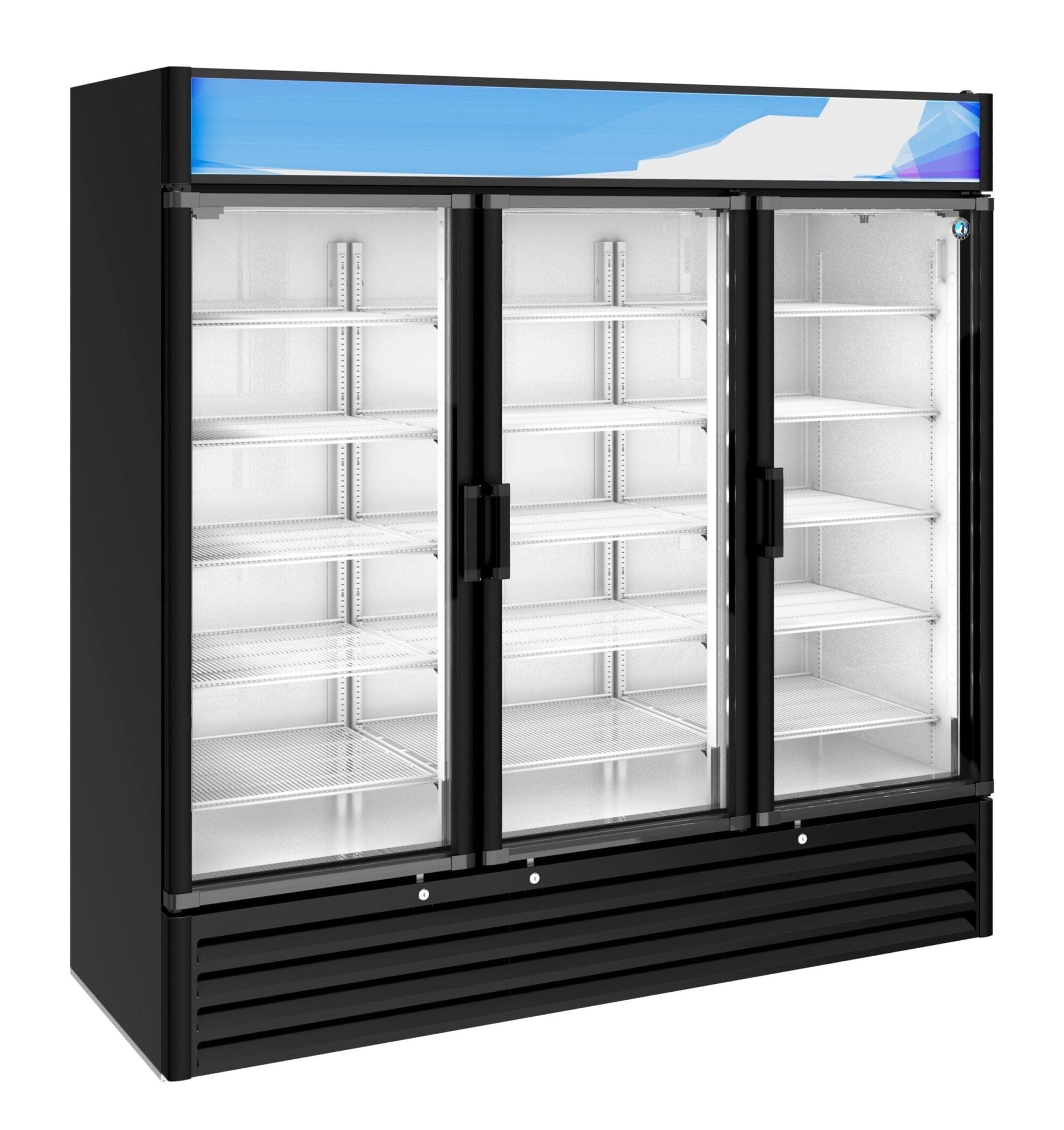 Hoshizaki Hoshizaki RM-65-HC-BLK Glass Door Merchandiser – 65 cu. ft. Commercial Refrigerator (Black Finish, Swing Doors)
