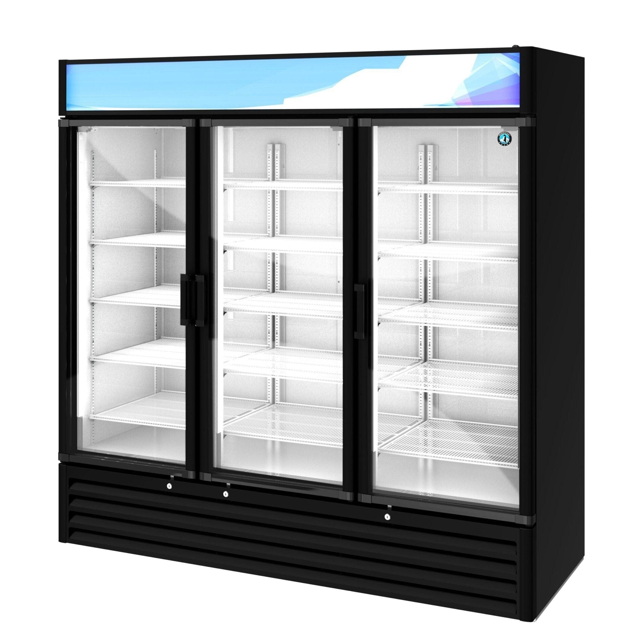 Hoshizaki Hoshizaki RM-65-HC-BLK Glass Door Merchandiser – 65 cu. ft. Commercial Refrigerator (Black Finish, Swing Doors)
