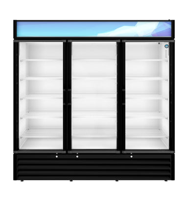 Hoshizaki Hoshizaki RM-65-HC-BLK Glass Door Merchandiser – 65 cu. ft. Commercial Refrigerator (Black Finish, Swing Doors)