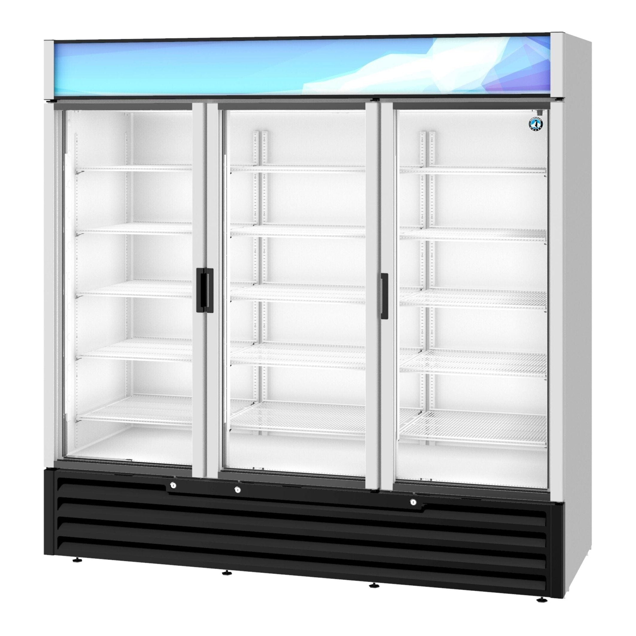 Hoshizaki Hoshizaki RM-65-HC Glass Door Merchandiser – 3-Door High-Capacity Display Refrigerator