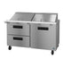 Hoshizaki Hoshizaki SR60B-24MD2 Mega Top Prep Refrigerator – 60" Two-Section, 24 Pan Capacity, One Door & Two Drawers