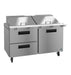 Hoshizaki Hoshizaki SR60B-24MD2 Mega Top Prep Refrigerator – 60" Two-Section, 24 Pan Capacity, One Door & Two Drawers