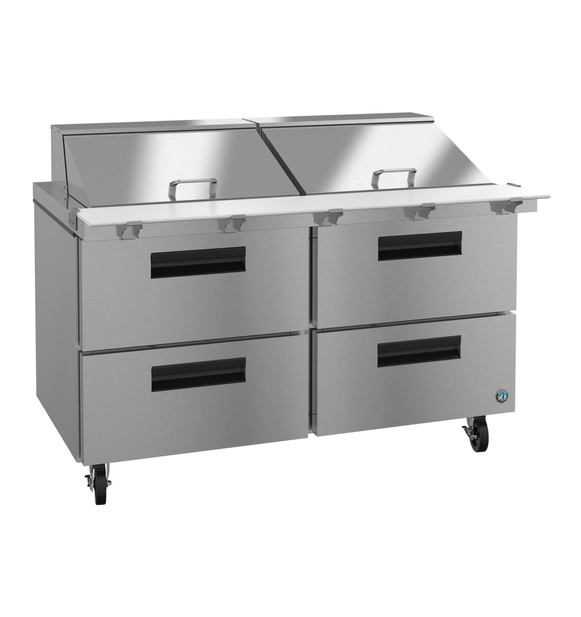 Hoshizaki Hoshizaki SR60B-24MD4 Mega Top Prep Refrigerator – 60" Two-Section, 24 Pan Capacity, Four Drawers