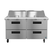 Hoshizaki Hoshizaki SR60B-24MD4 Mega Top Prep Refrigerator – 60" Two-Section, 24 Pan Capacity, Four Drawers
