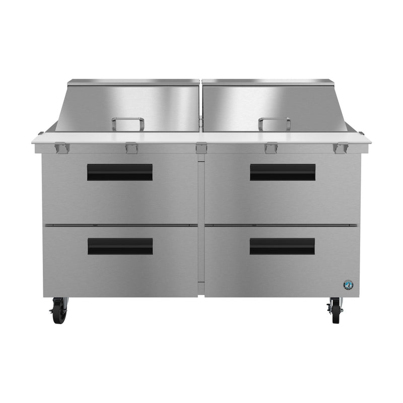 Hoshizaki Hoshizaki SR60B-24MD4 Mega Top Prep Refrigerator – 60" Two-Section, 24 Pan Capacity, Four Drawers