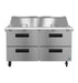 Hoshizaki Hoshizaki SR60B-24MD4 Mega Top Prep Refrigerator – 60" Two-Section, 24 Pan Capacity, Four Drawers