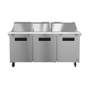 Hoshizaki Hoshizaki SR72B-30M Mega Top Prep Refrigerator – 72" Three-Section, 30 Pan Capacity