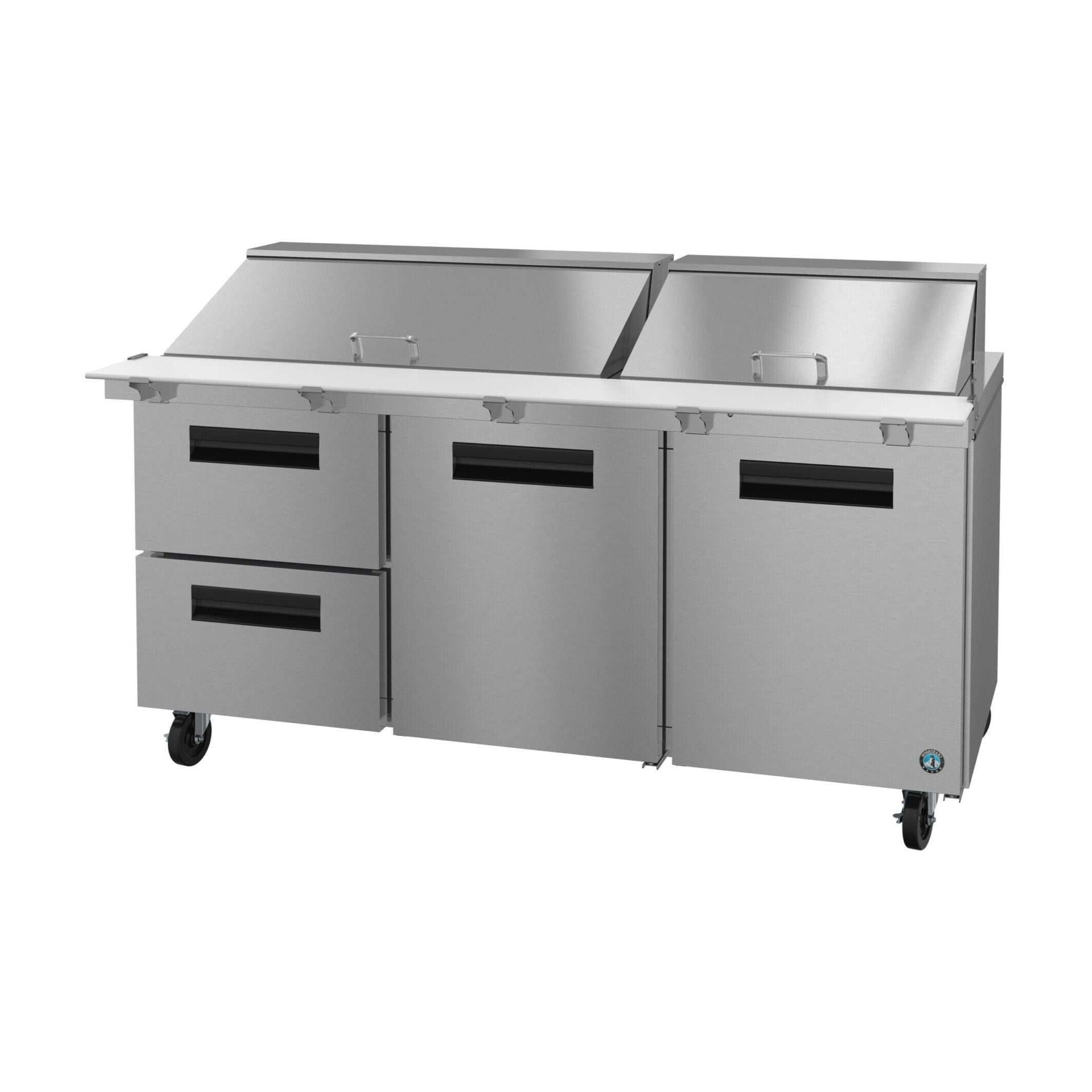 Hoshizaki Hoshizaki SR72B-30MD2 Mega Top Prep Refrigerator – 72" Three-Section, 30 Pan Capacity with Drawers