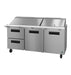 Hoshizaki Hoshizaki SR72B-30MD2 Mega Top Prep Refrigerator – 72" Three-Section, 30 Pan Capacity with Drawers