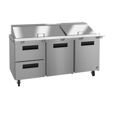 Hoshizaki Hoshizaki SR72B-30MD2 Mega Top Prep Refrigerator – 72" Three-Section, 30 Pan Capacity with Drawers