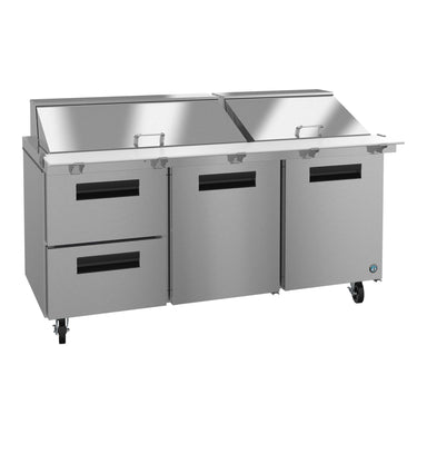 Hoshizaki Hoshizaki SR72B-30MD2 Mega Top Prep Refrigerator – 72" Three-Section, 30 Pan Capacity with Drawers