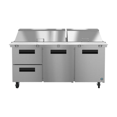 Hoshizaki Hoshizaki SR72B-30MD2 Mega Top Prep Refrigerator – 72" Three-Section, 30 Pan Capacity with Drawers