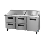 Hoshizaki Hoshizaki SR72B-30MD4 Mega Top Prep Refrigerator – 72" Three-Section, 30 Pan Capacity, All-Drawer Configuration