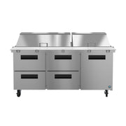 Hoshizaki Hoshizaki SR72B-30MD4 Mega Top Prep Refrigerator – 72" Three-Section, 30 Pan Capacity, All-Drawer Configuration