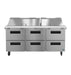 Hoshizaki Hoshizaki SR72B-30MD6 Mega Top Prep Refrigerator – 72" Three-Section, 30 Pan Capacity, Six-Drawer Configuration