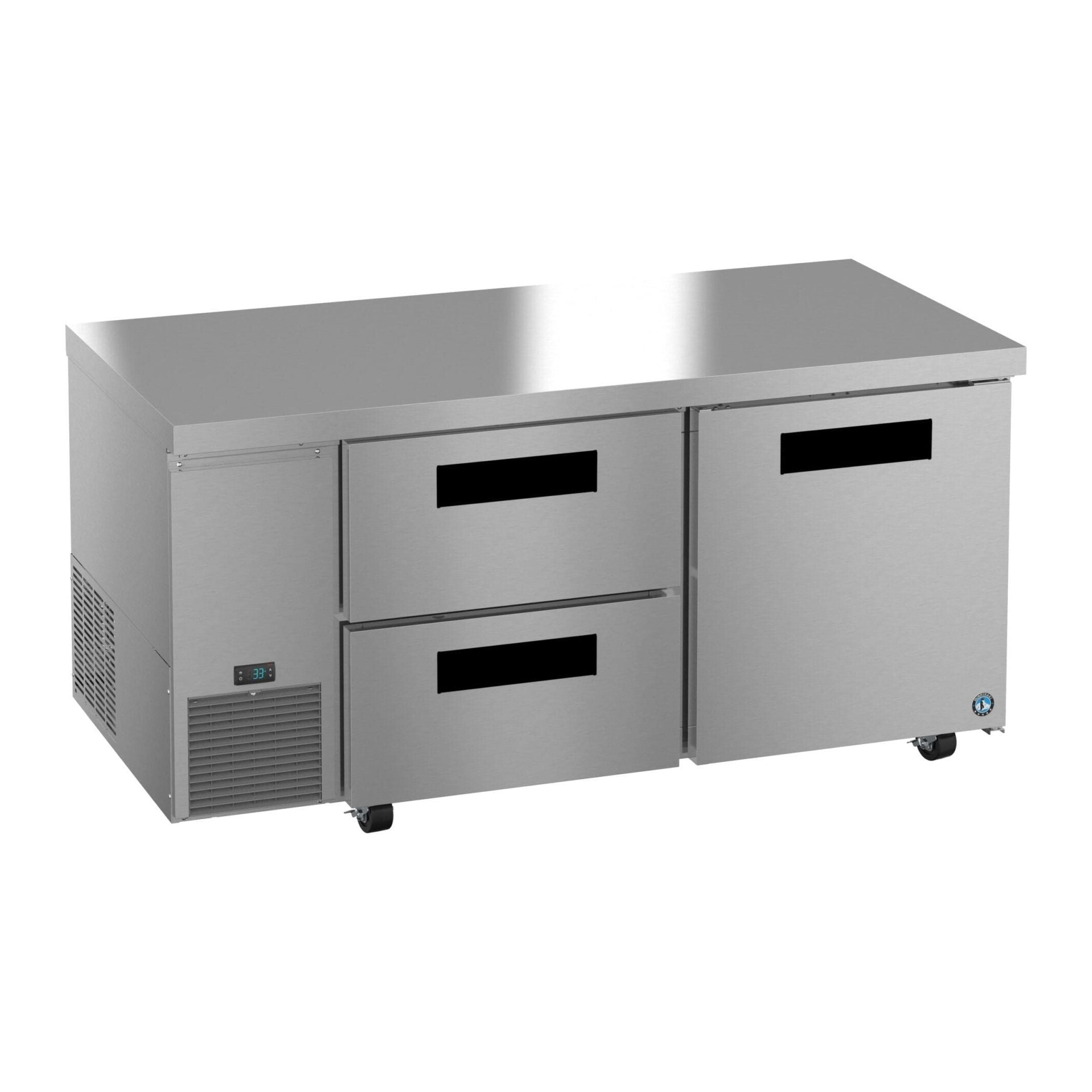 Hoshizaki Hoshizaki ULR67B-D2 Undercounter 67” Side Mount Refrigerator with One Door and Two Drawers