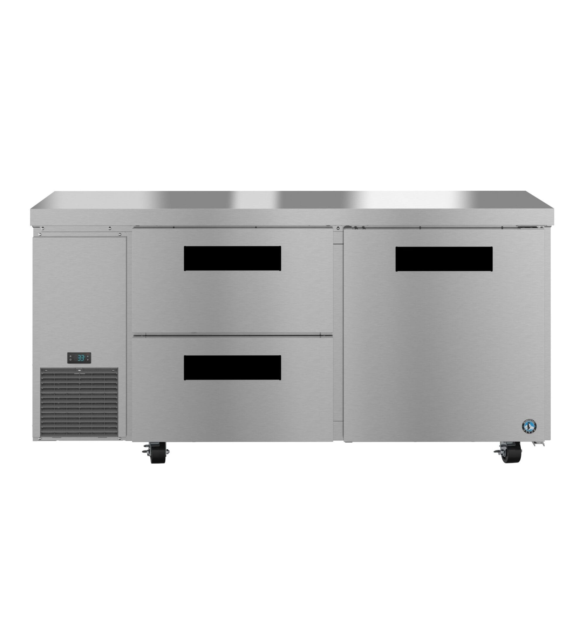Hoshizaki Hoshizaki ULR67B-D2 Undercounter 67” Side Mount Refrigerator with One Door and Two Drawers