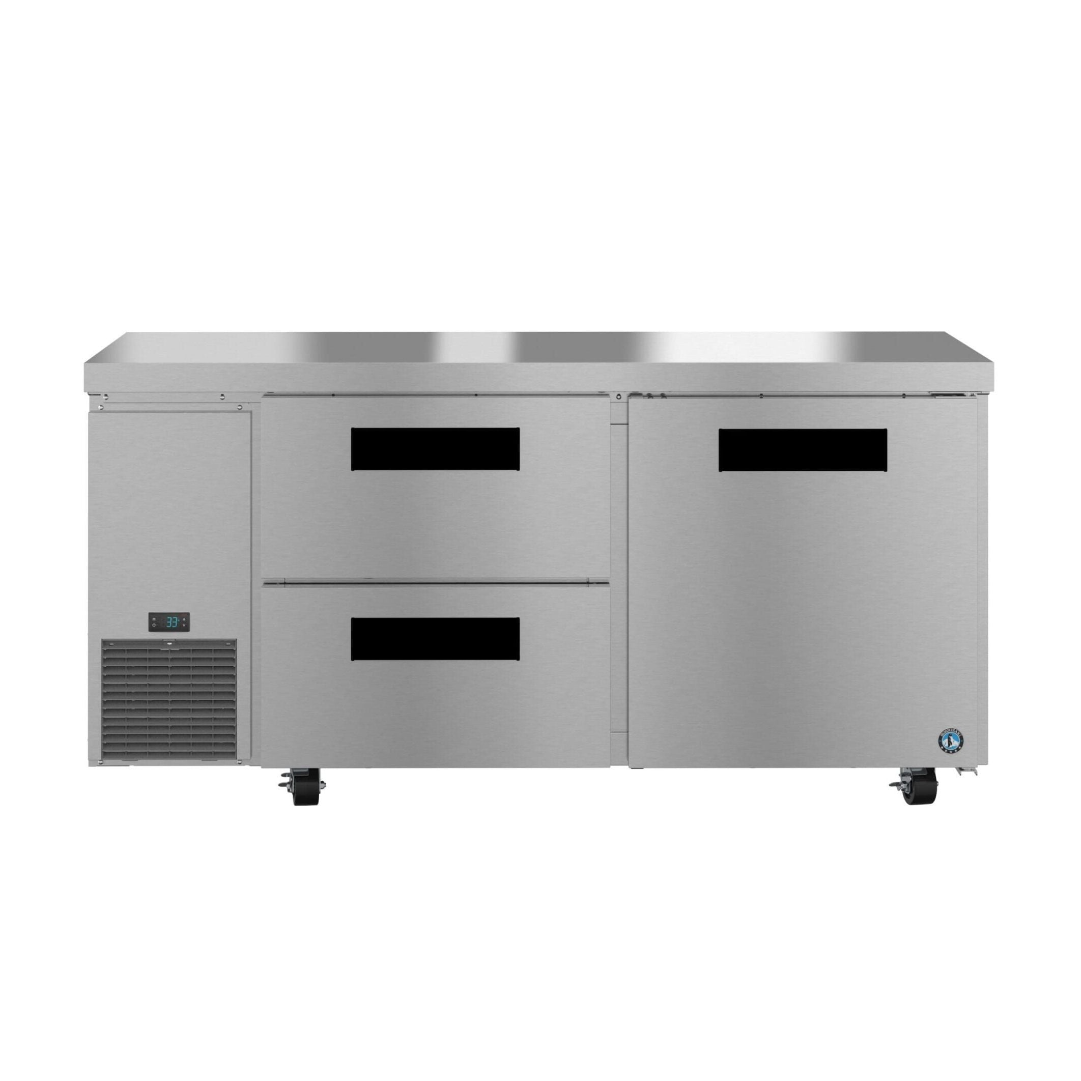 Hoshizaki Hoshizaki ULR67B-D2 Undercounter 67” Side Mount Refrigerator with One Door and Two Drawers