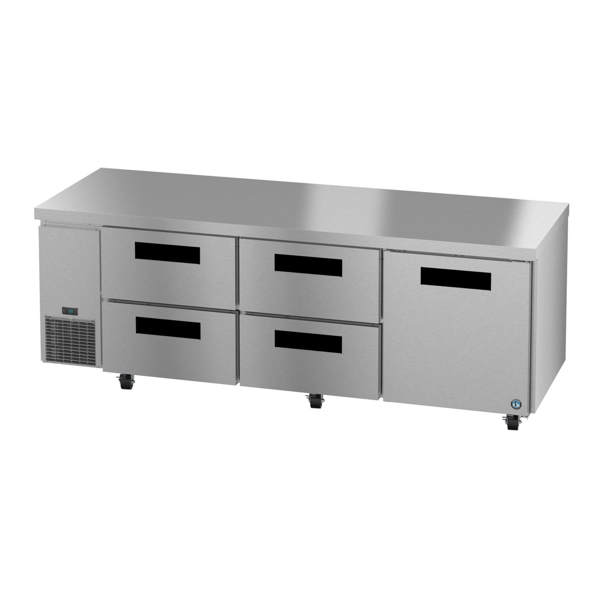 Hoshizaki Hoshizaki ULR93B-D4 93" Undercounter Side Mount Refrigerator – One Door / Four Drawers