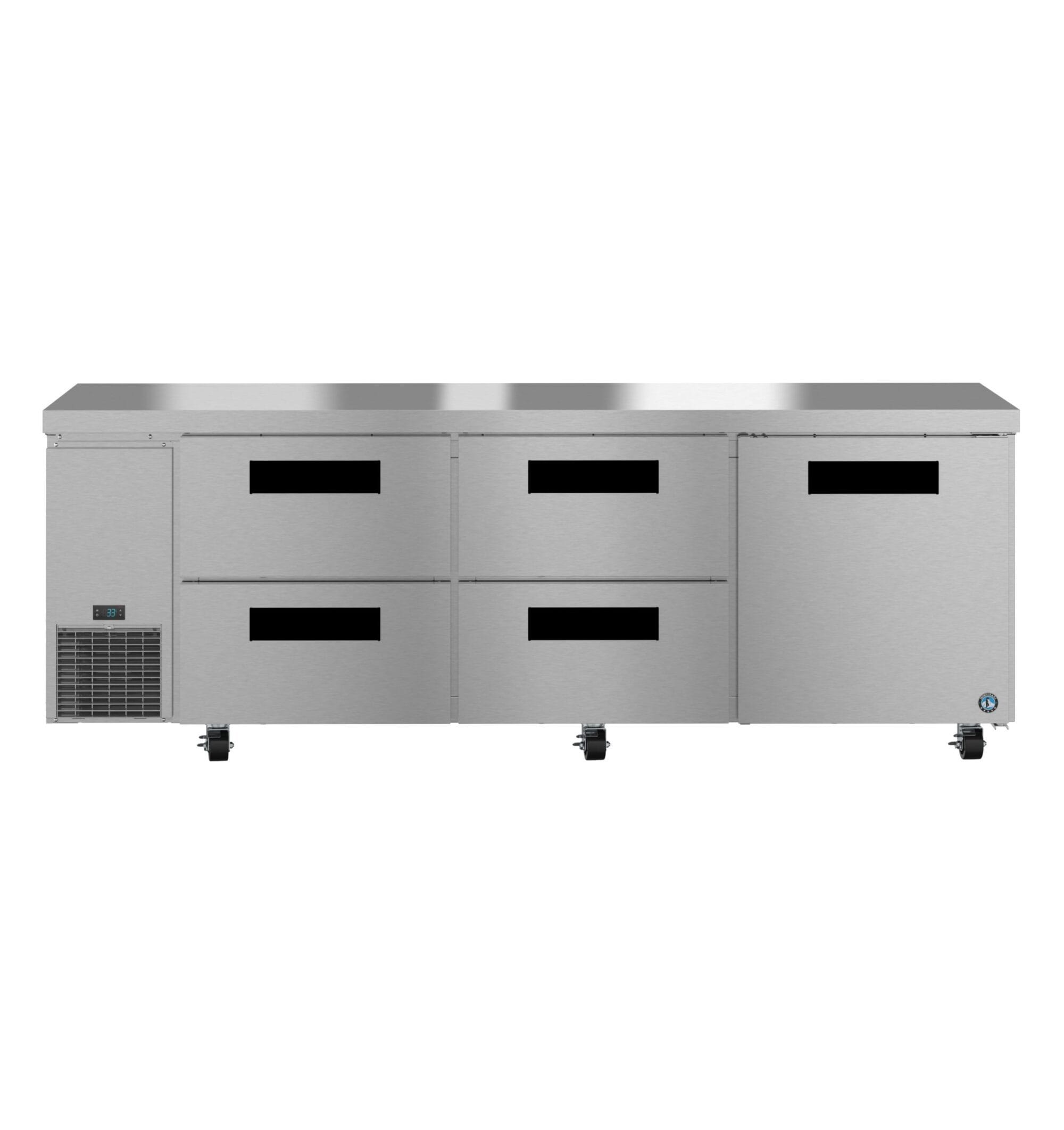 Hoshizaki Hoshizaki ULR93B-D4 93" Undercounter Side Mount Refrigerator – One Door / Four Drawers