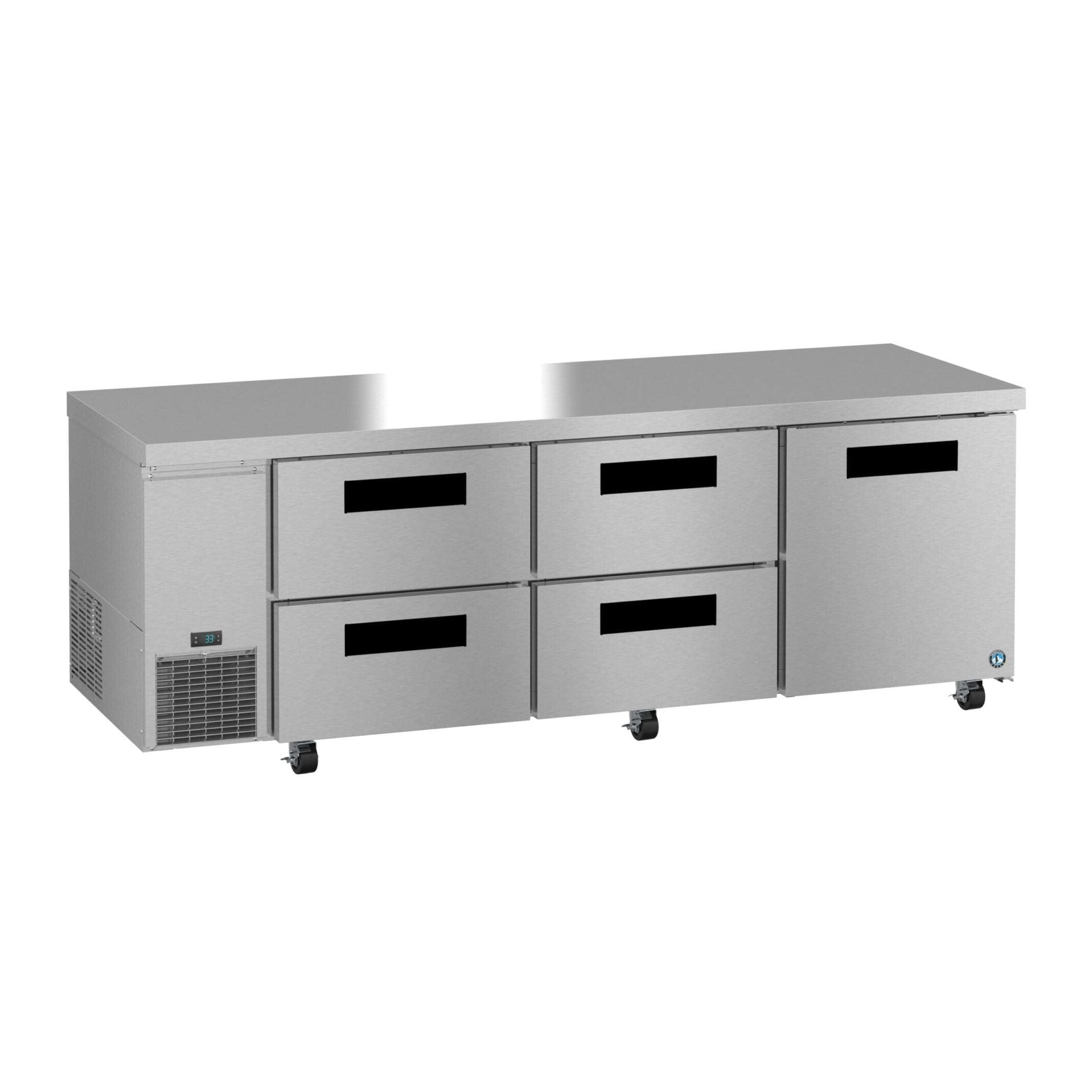 Hoshizaki Hoshizaki ULR93B-D4 93" Undercounter Side Mount Refrigerator – One Door / Four Drawers
