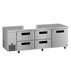 Hoshizaki Hoshizaki ULR93B-D4 93" Undercounter Side Mount Refrigerator – One Door / Four Drawers
