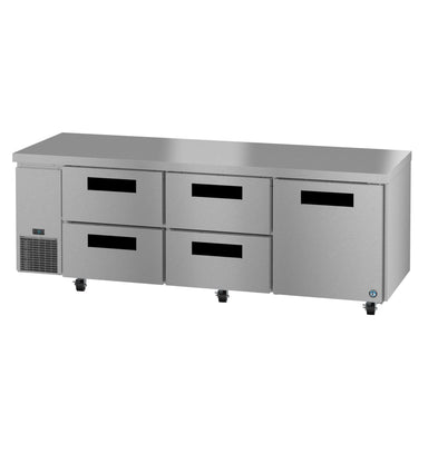Hoshizaki Hoshizaki ULR93B-D4 93" Undercounter Side Mount Refrigerator – One Door / Four Drawers