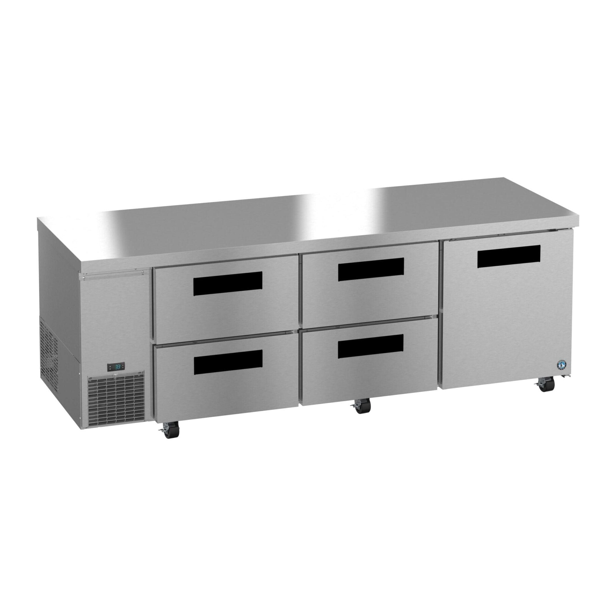 Hoshizaki Hoshizaki ULR93B-D4 93" Undercounter Side Mount Refrigerator – One Door / Four Drawers
