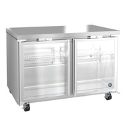 Hoshizaki Hoshizaki UR48B-GLP01 Undercounter Low Profile Refrigerator – 48” Two-Section with Glass Doors