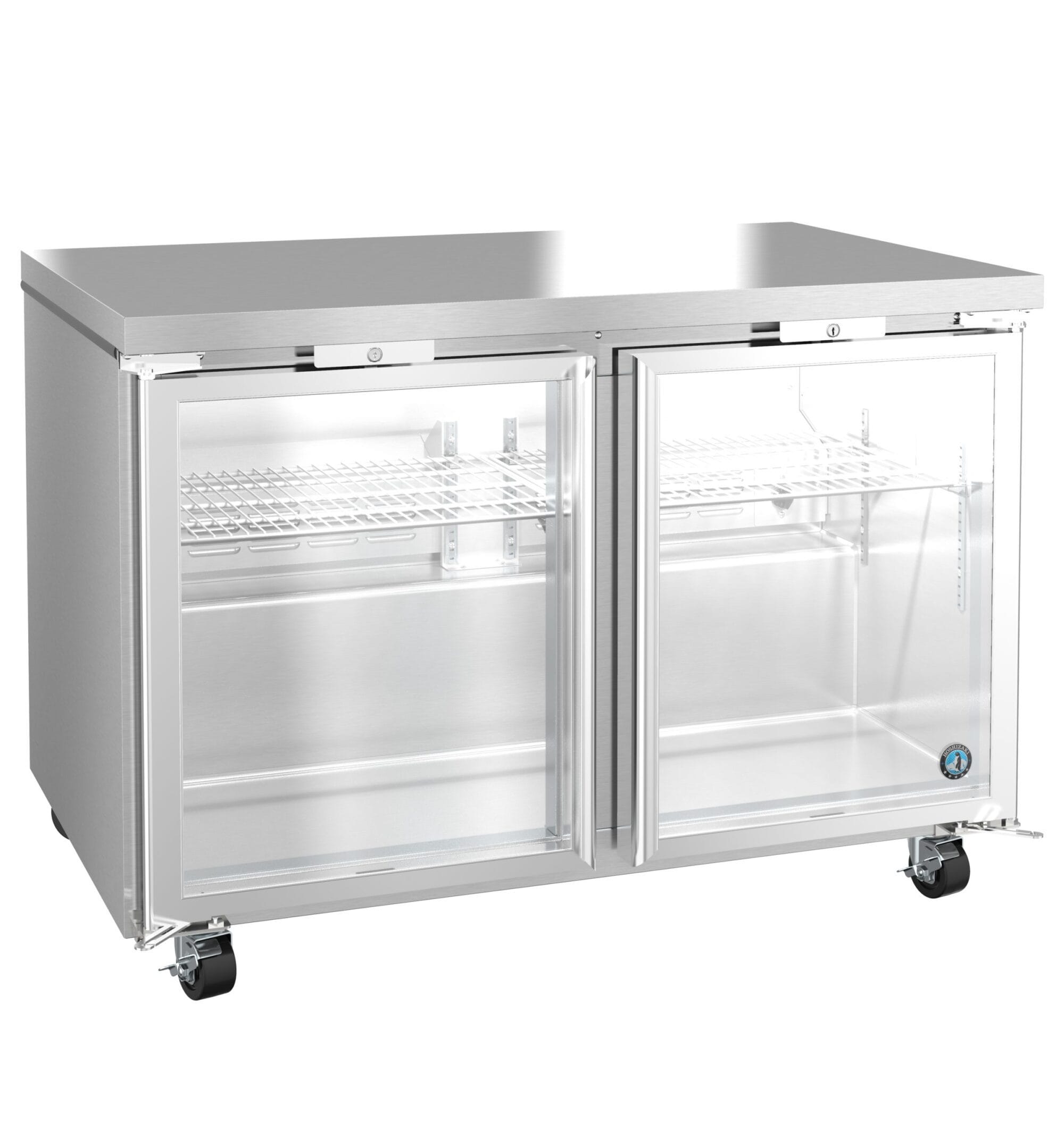Hoshizaki Hoshizaki UR48B-GLP01 Undercounter Low Profile Refrigerator – 48” Two-Section with Glass Doors