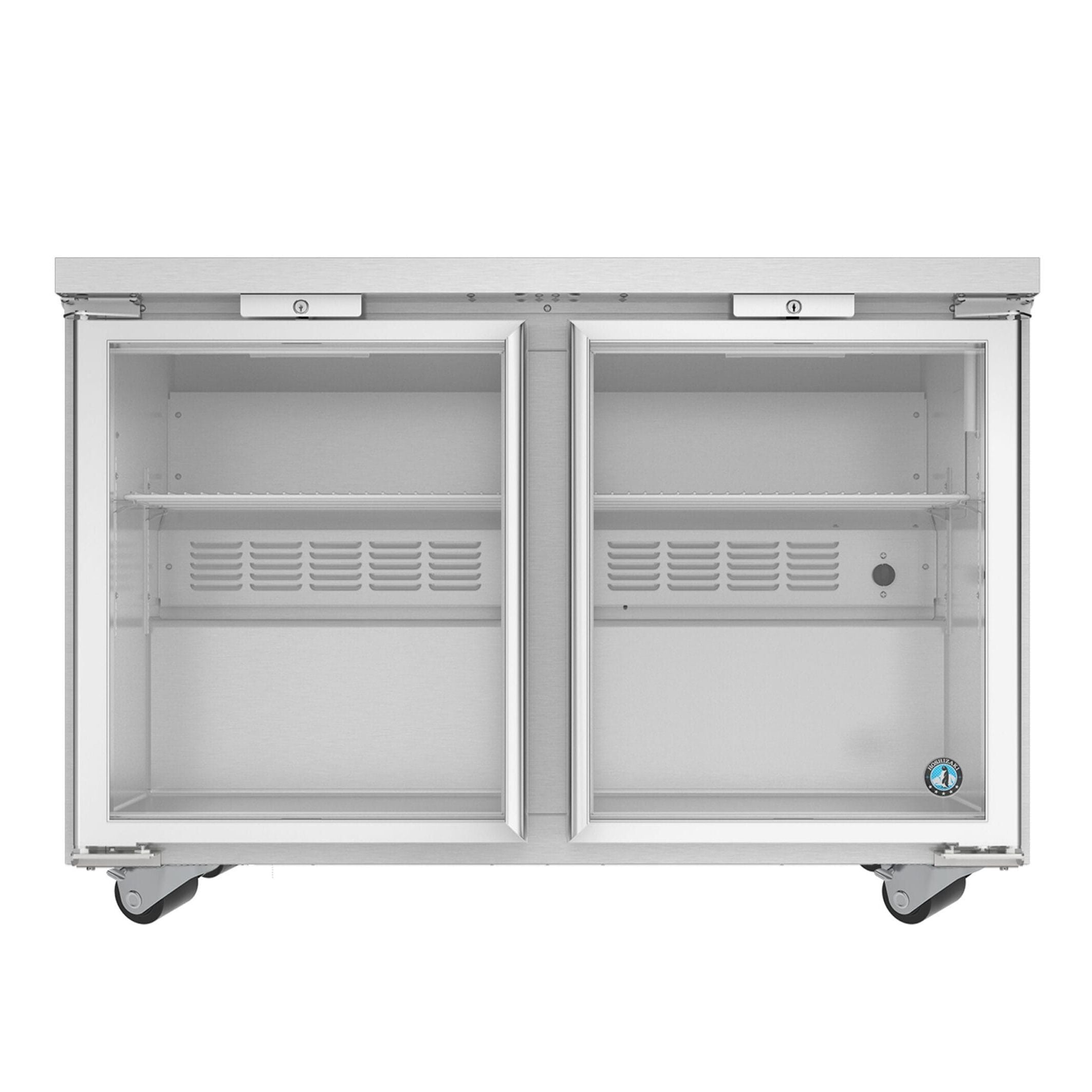 Hoshizaki Hoshizaki UR48B-GLP01 Undercounter Low Profile Refrigerator – 48” Two-Section with Glass Doors
