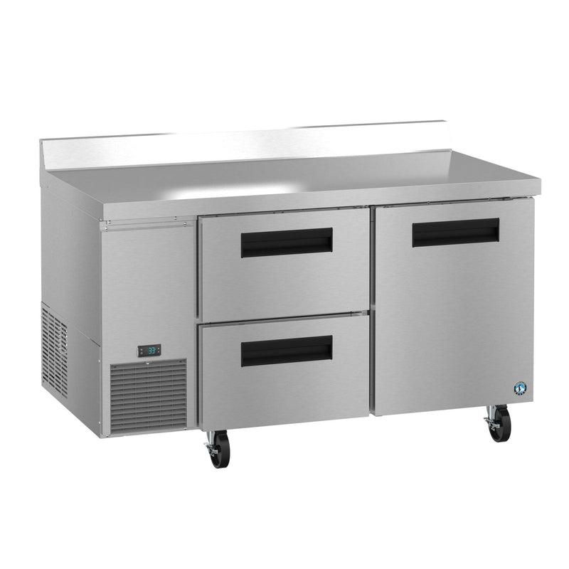 Hoshizaki Hoshizaki WLR60B-D2 60" Worktop Refrigerator – Side Mount, One Door & Two Drawers, Stainless Steel