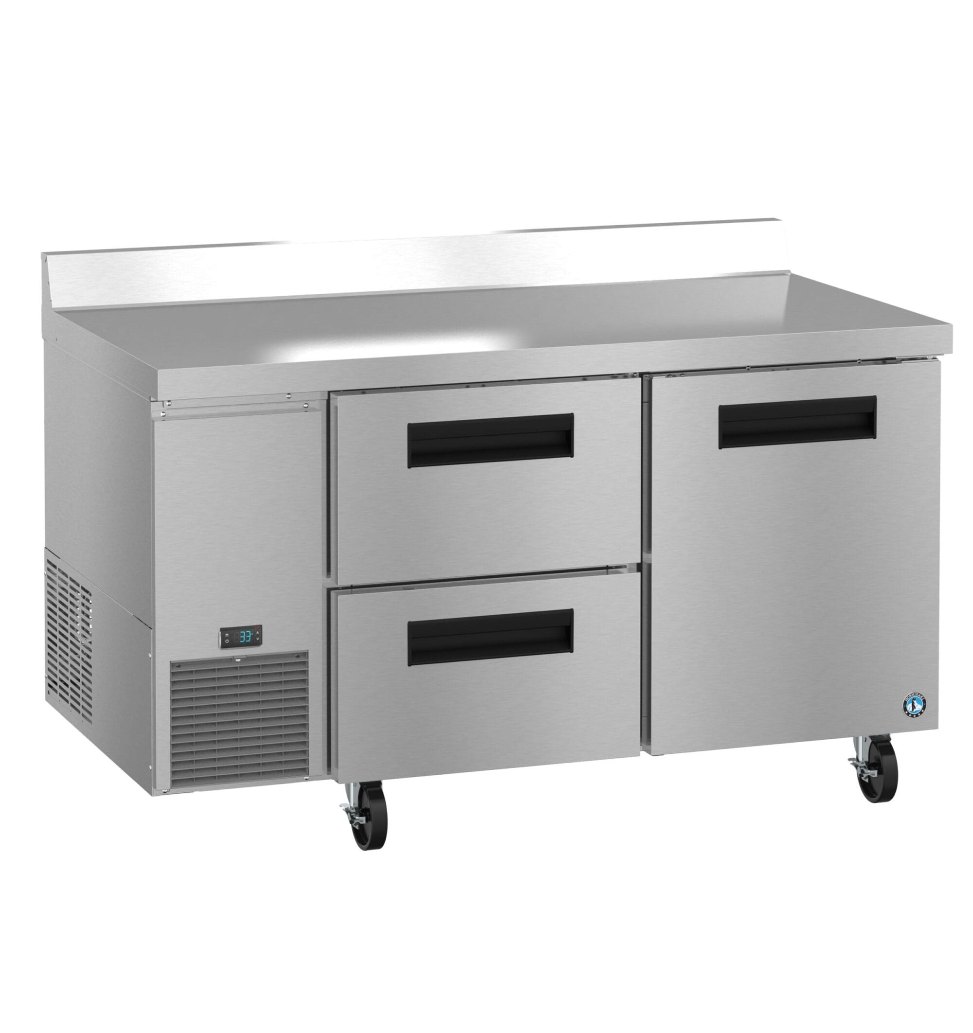 Hoshizaki Hoshizaki WLR60B-D2 60" Worktop Refrigerator – Side Mount, One Door & Two Drawers, Stainless Steel