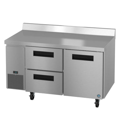 Hoshizaki Hoshizaki WLR60B-D2 60" Worktop Refrigerator – Side Mount, One Door & Two Drawers, Stainless Steel