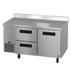 Hoshizaki Hoshizaki WLR60B-D2 60" Worktop Refrigerator – Side Mount, One Door & Two Drawers, Stainless Steel